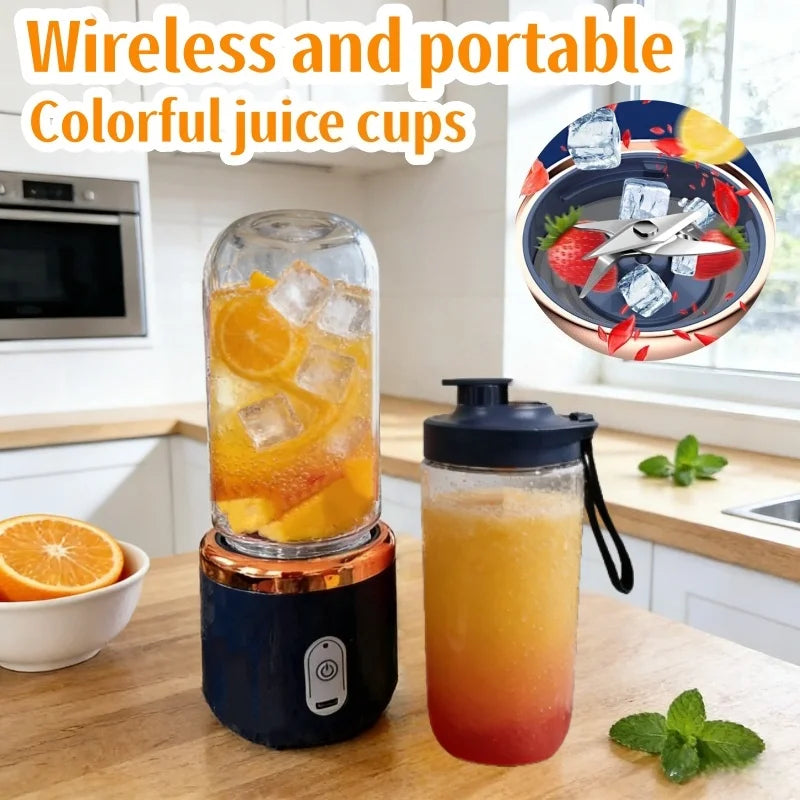 Portable 6-Blade USB Rechargeable Blender for Smoothies, Juices & Ice Crushing