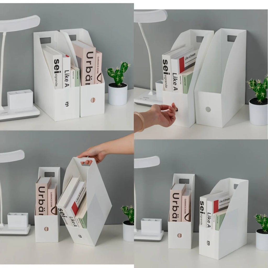Desktop File Organizer – Vertical Document, Book & Magazine Storage Holder