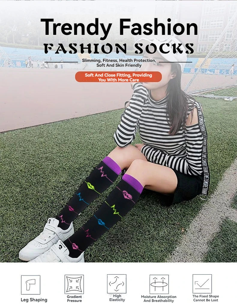 Knee High Compression Socks for Women & Men – Graduated Support Socks for Running, Cycling, Travel & Everyday Comfort