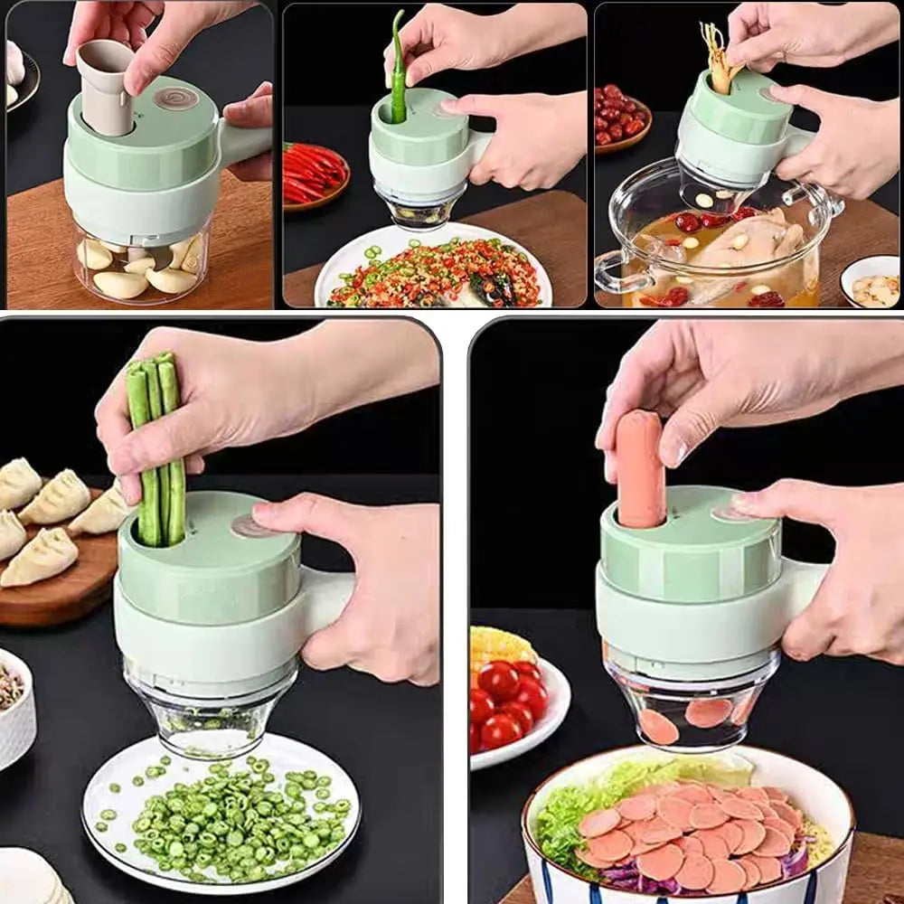 Cortador de verduras eléctrico Procesador de alimentos multifunción Picadora de carne y fruta de mano Mini y picadora USB Accesorios de cocina