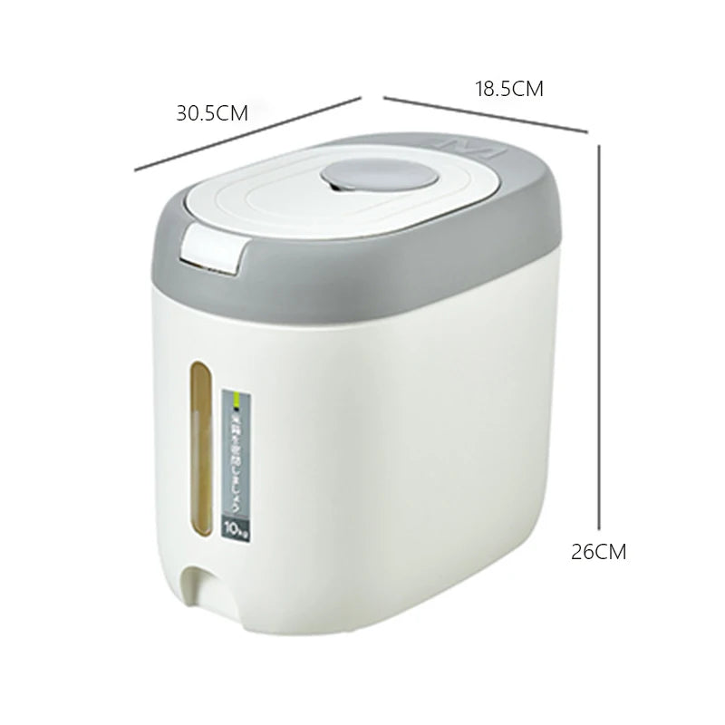 XIAOGUI Dispensador de Arroz de 5KG/10KG Organizador de Cocina y Contenedor de Almacenamiento Caja Doméstica Tarro de Cereal Botes de Cocina Almacenaje Alimentos