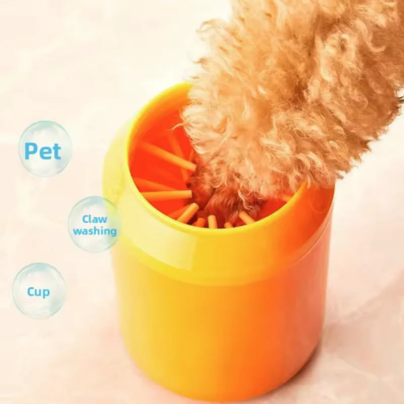 Portable Dog Paw Cleaner – Soft Silicone Foot Washer with Towel Bucket for Mud, Dirt & Outdoor Cleaning