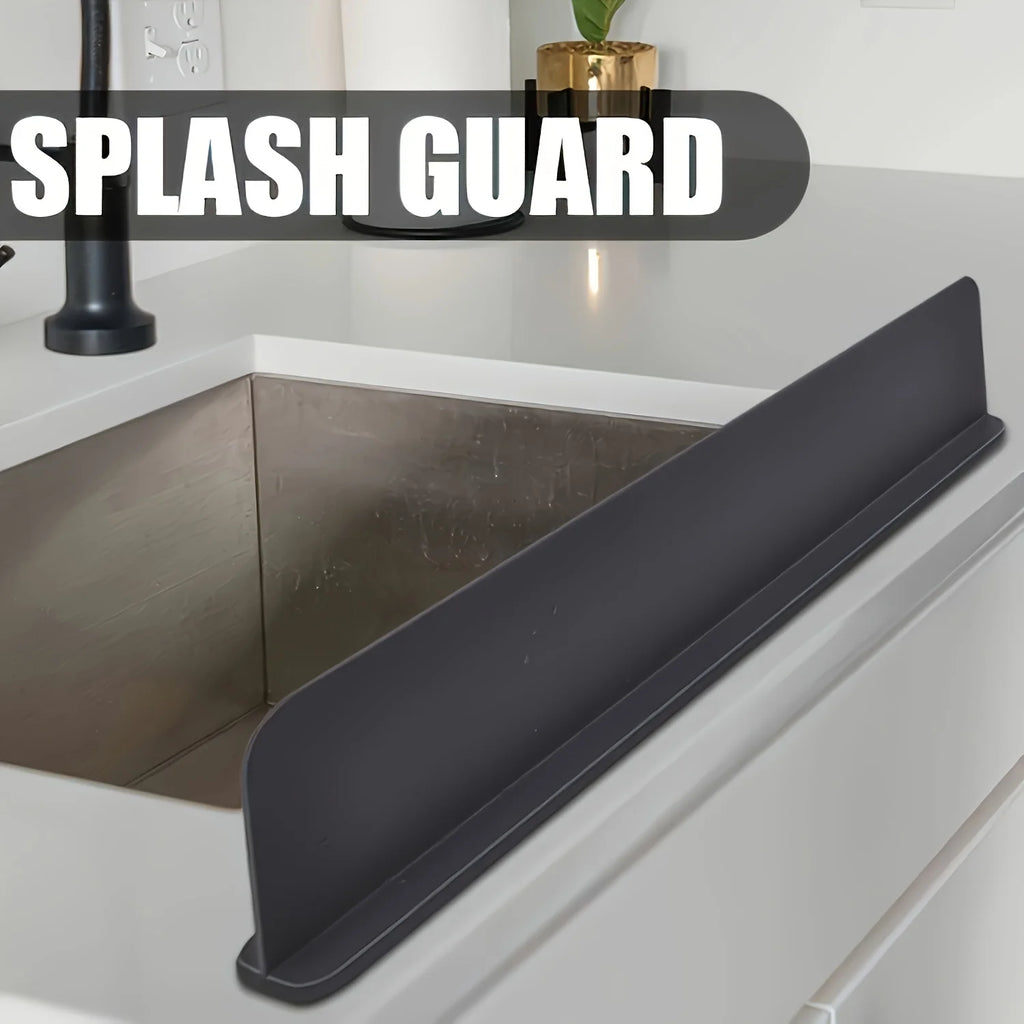 Protector contra salpicaduras de silicona para fregadero con ventosas - Barrera de agua para cocinas, laboratorios y fregaderos