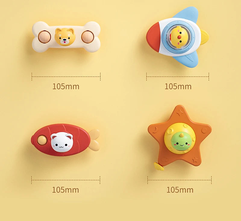 Montessori Suction Cup Spinner Toys – Sensory Spinning Bath & High Chair Toys for Toddlers and Babies Ages 3+