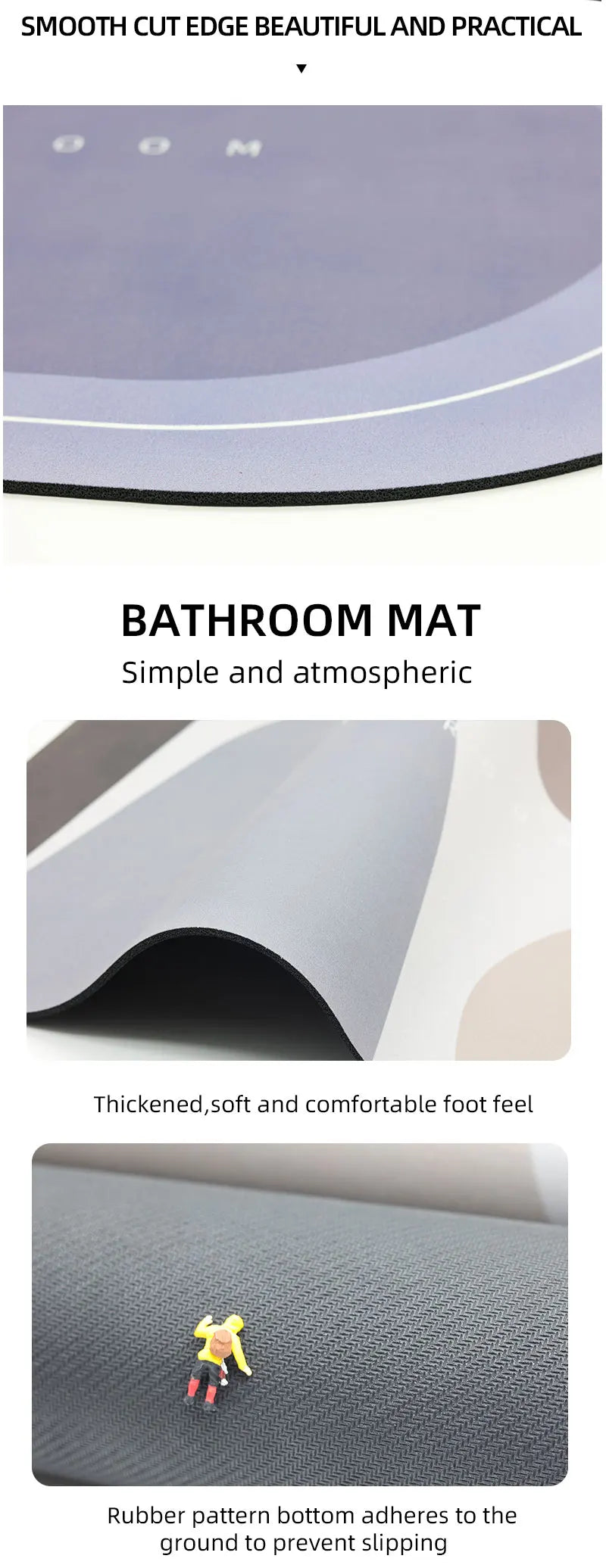 Non-Slip Memory Foam Bath Mat – Soft Absorbent Bathroom Rug with Anti-Slip Backing for Bathroom, Bedroom, Entryway & Laundry Room