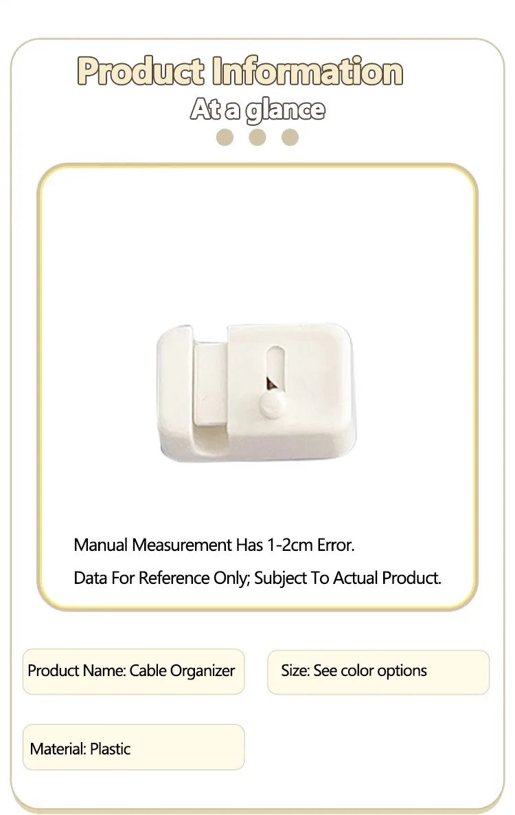 Desk Cable Management Clip – No-Drill Cord Organizer for Charging & Data Cables
