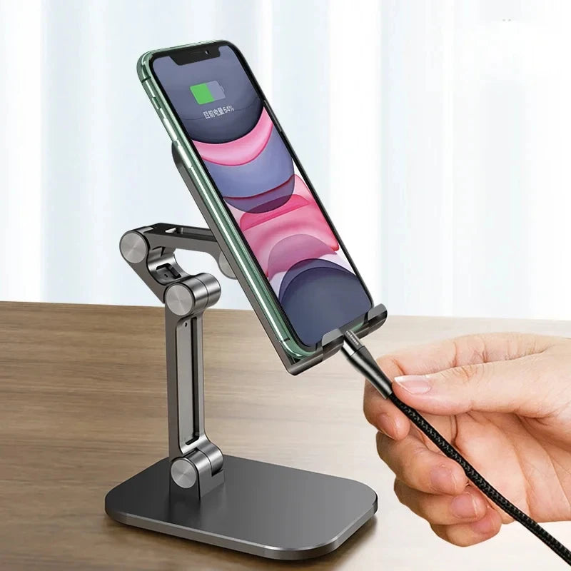 Foldable Adjustable Phone & Tablet Stand – 3-Section Desktop Holder