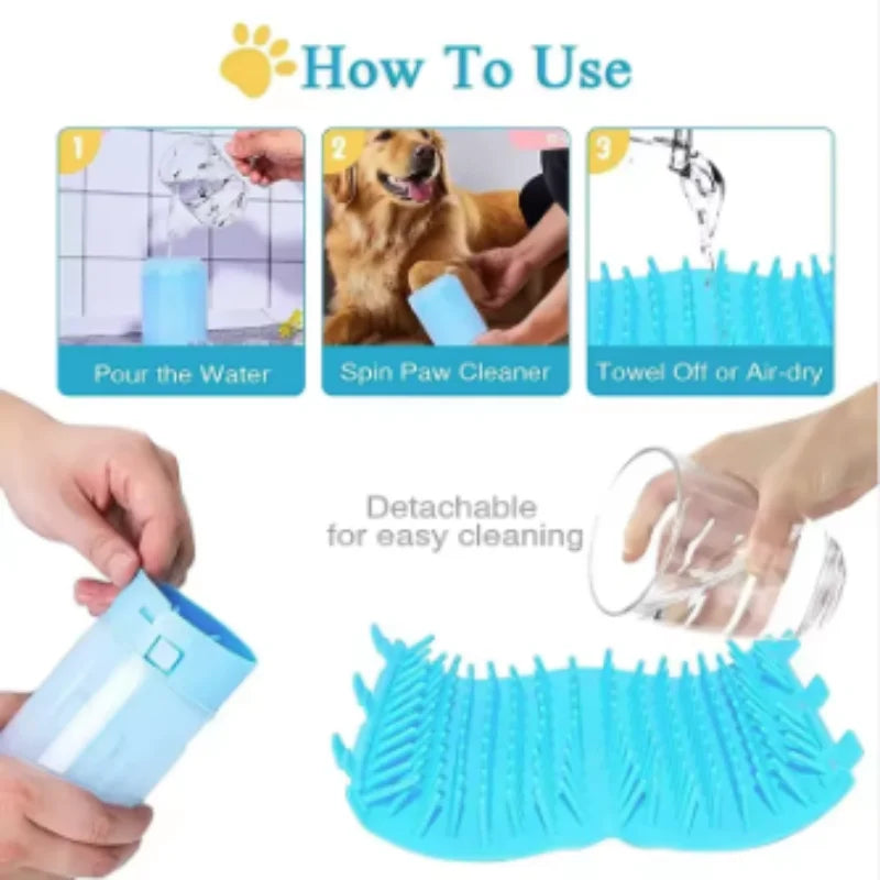 Portable Dog Paw Cleaner – Soft Silicone Foot Washer with Cleaning Brush for Mud, Dirt & Outdoor Paw Care