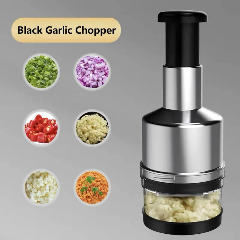 Manual Garlic Press & Mincer – Multi-Function Garlic Crusher & Vegetable Chopper