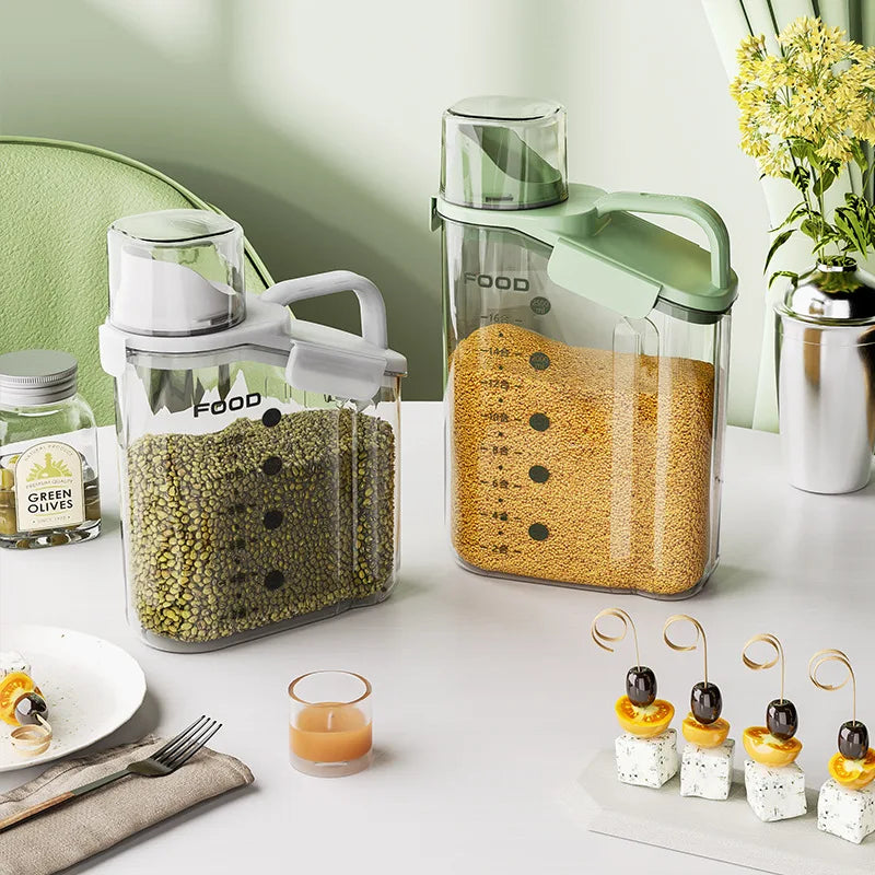 Recipientes herméticos para almacenar alimentos, dispensador de cereales, caja de almacenamiento para cereales, dispensador de arroz, dispensador de granos, organizador de cocina