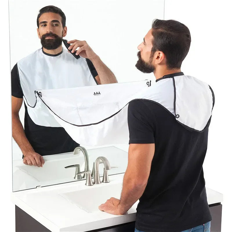 Men's Beard Shaving Apron – Suction Wall Mirror Haircut Cape