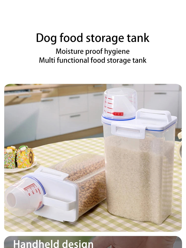 Contenedor premium para alimentos de mascotas con cierre hermético - Duradero, gran capacidad, fácil de limpiar y diseño elegante para perros y gatos