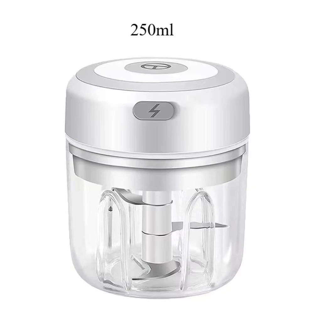Picadora eléctrica de ajo 250ML, picadora de verduras, procesador de alimentos, mini picadora de ajo USB, picadora de cebolla portátil pequeña