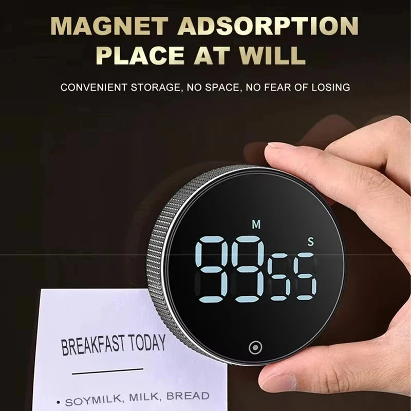 Temporizador de cocina magnético, digital, para ducha, estudio, cronómetro, LED, contador, alarma, recordatorio, manual, electrónico, cuenta regresiva