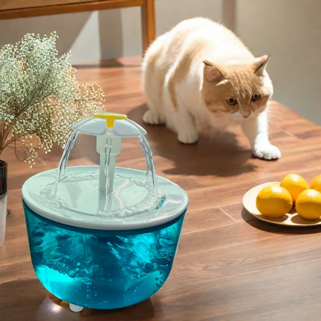 Fuente de Agua para Gatos, Dispensador de Agua Recirculante para Mascotas de 1.2L, Alimentado por USB, Silencioso, con Espuma de Filtro para Gatos y Perros Pequeños