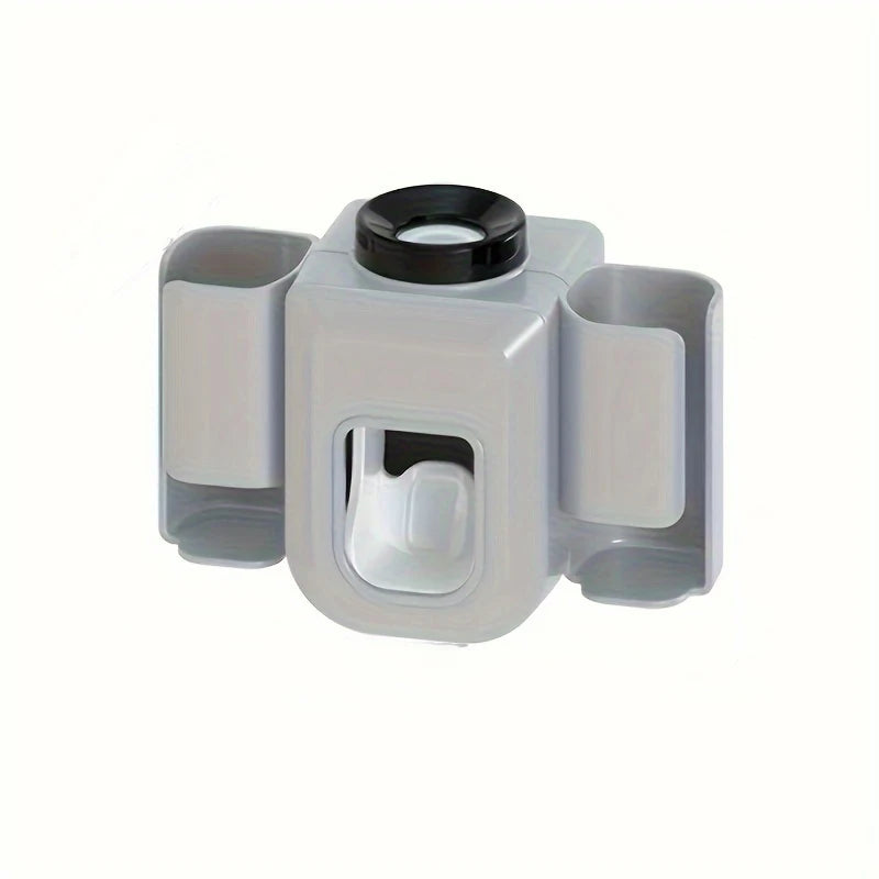 Wall-Mounted Automatic Toothpaste Dispenser & Toothbrush Holder