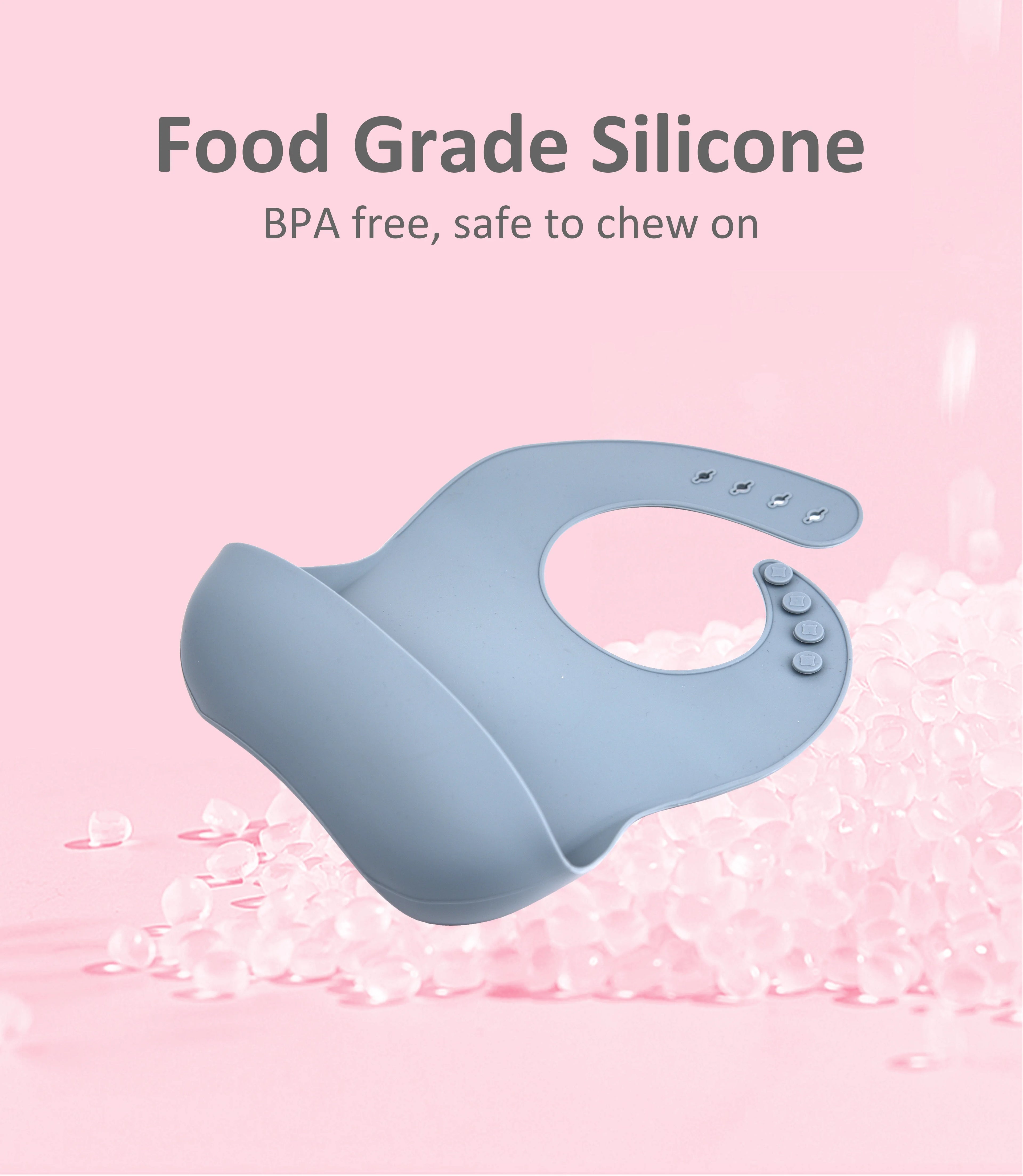 Silicone Baby Bib with Food Catcher – Waterproof Soft Feeding Bib for Infants, Adjustable Easy Clean Baby Bib