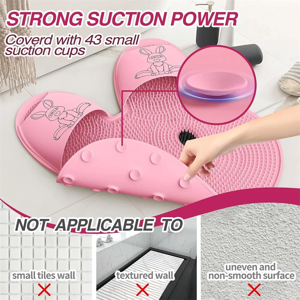 Non-Slip Silicone Foot Scrubber Bath Mat – Shower Foot Massager, Exfoliating Cleaning Mat for Bathtub & Bathroom Floor