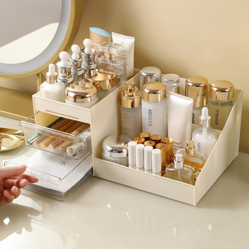 1 Organizador de cosméticos Organizador de escritorio Estantería Organizador de dormitorio Cajón Organizador de cosméticos de dormitorio Estuche de exhibición de cosméticos