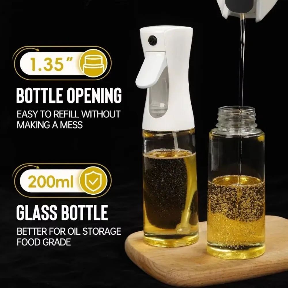 Pulverizador de aceite para cocinar - Botella pulverizadora dispensadora de aceite de oliva - Aceite y vinagre reutilizables aptos para uso alimentario, accesorios de cocina en botella pulverizadora