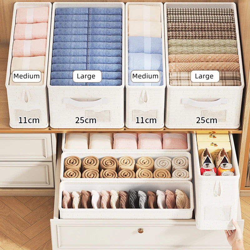 Drawer Clothing Organizer Box – Foldable Fabric Storage Divider for Underwear, Socks, Panties & Wardrobe Organization
