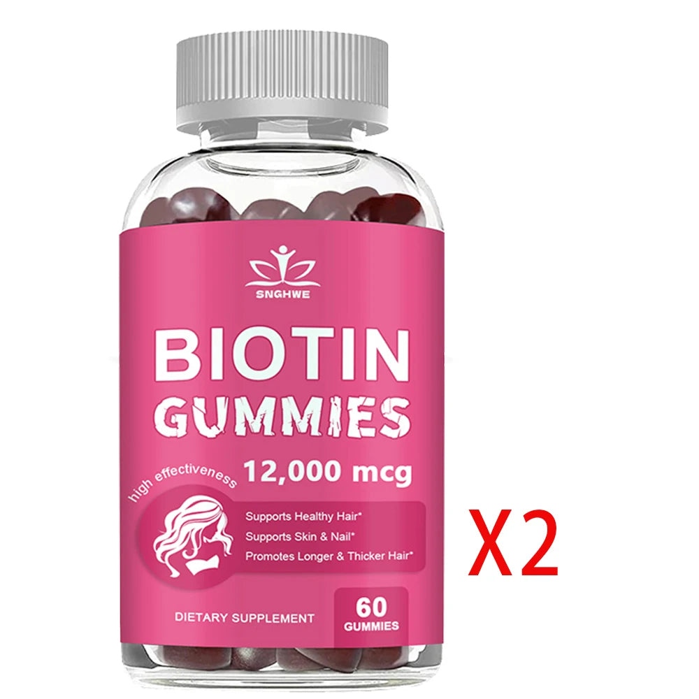 Collagen & Biotin Gummies – Hair, Skin, Nails & Joint Support with Blueberry Flavor