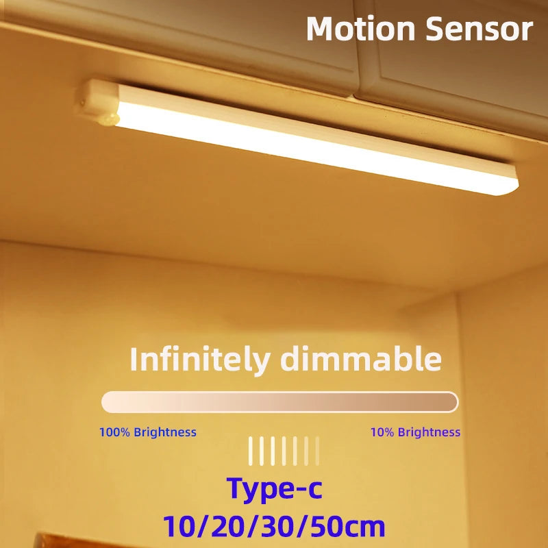 Rechargeable Motion Sensor LED Light – USB-C Wireless Under Cabinet & Closet Light