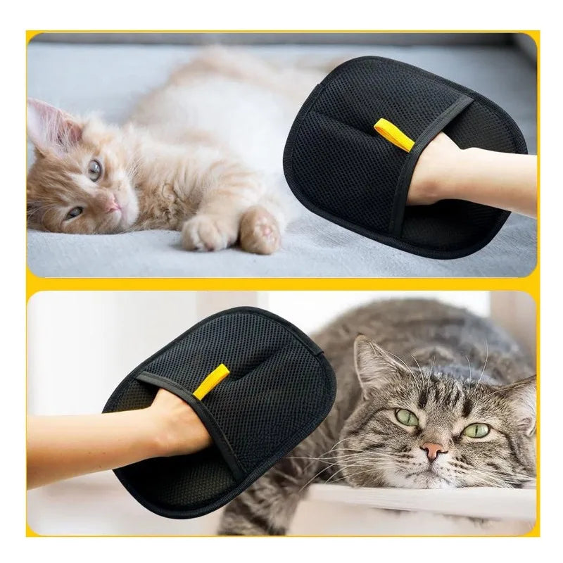 Guantes de aseo para mascotas, cepillo quitapelos, guante de limpieza para gatitos, eliminador de pelo de perro y gato de sofás, alfombras, ropa, accesorios para mascotas