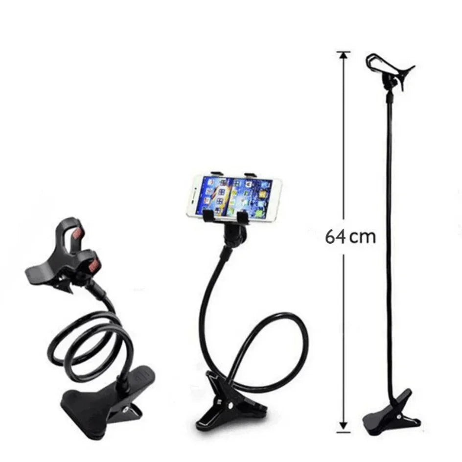Flexible 360° Phone Holder – Adjustable Gooseneck Clip Mount for Desk & Bed