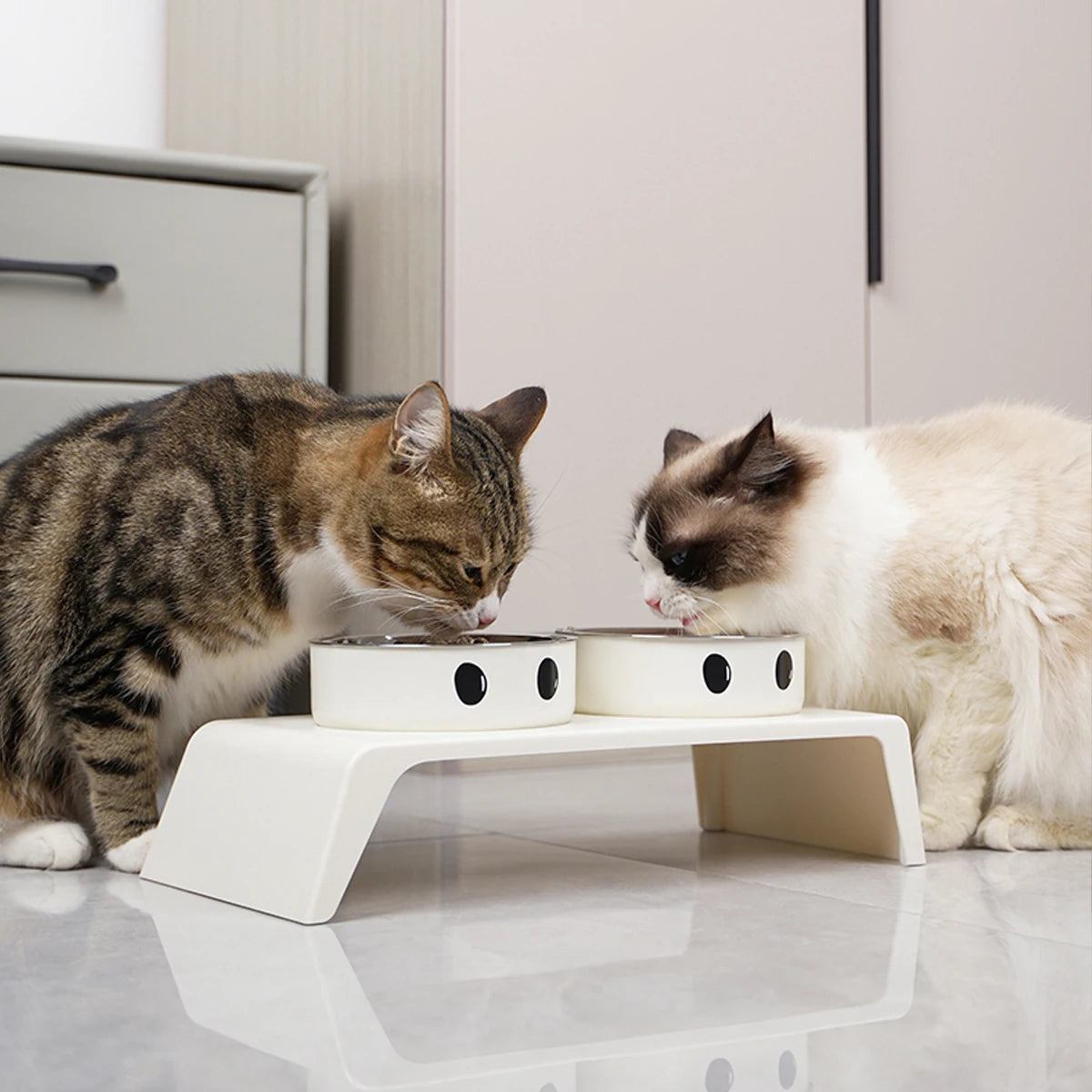 Comederos Elevados para Perros, Base Elevada con Doble Cuenco de Acero Inoxidable para Comida y Agua para Perros y Gatos Pequeños, Medianos y Grandes