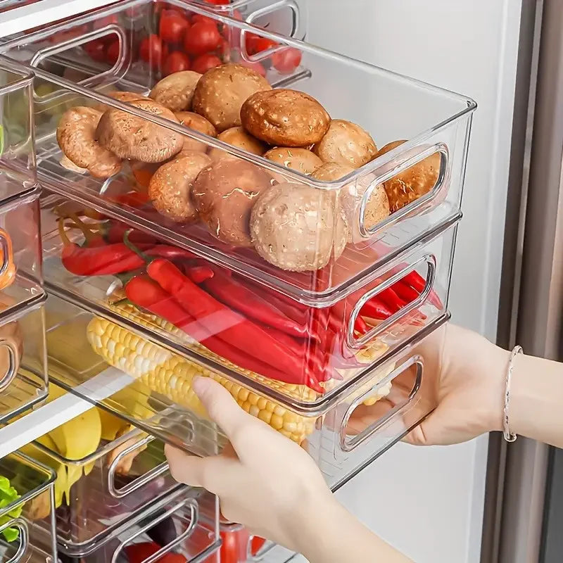 Stackable Refrigerator Storage Container with Handles