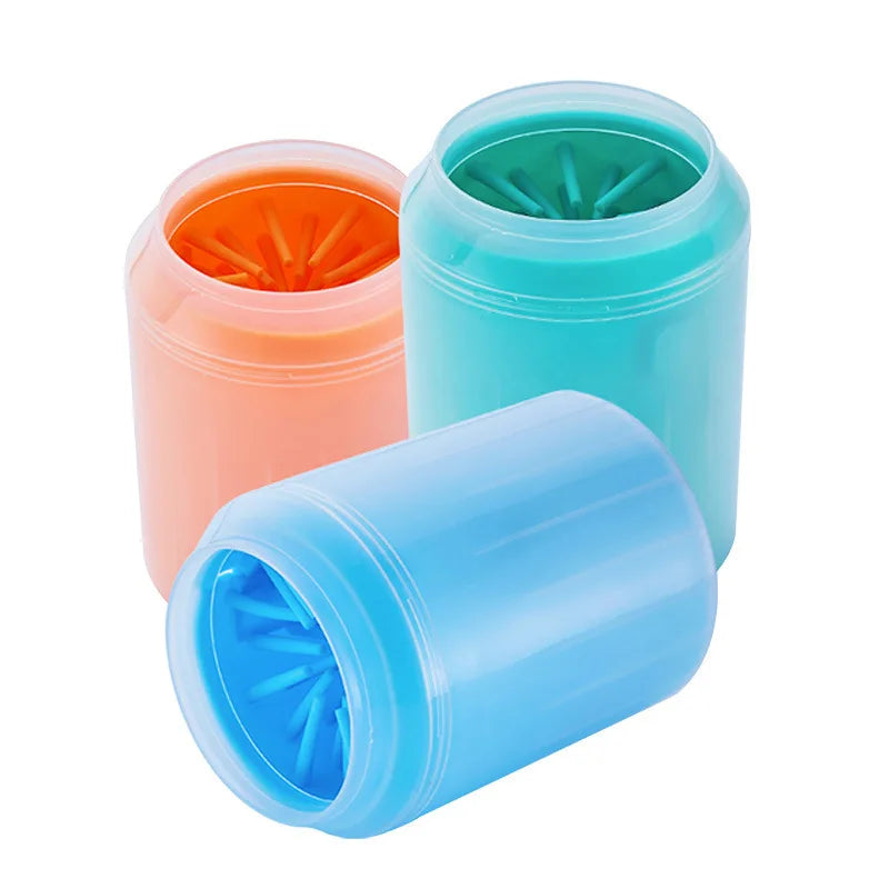 Portable Dog Paw Cleaner – Soft Silicone Foot Washer with Towel Bucket for Mud, Dirt & Outdoor Cleaning