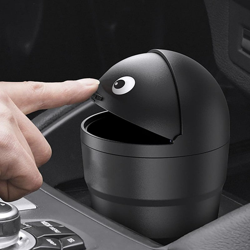 Cubo de basura universal para coche, organizador de almacenamiento de coche con tapa oscilante, mini cubo de basura hermético para vehículo