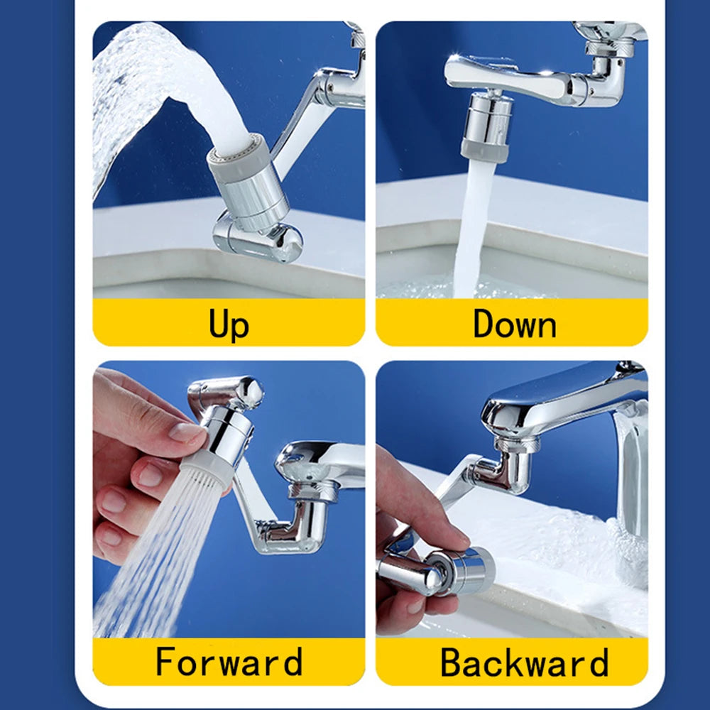 Extensor de Grifo Brazo Robótico ABS Modo Dual Simple Boquilla Giratoria Universal de 1080° para Lavabo de Baño