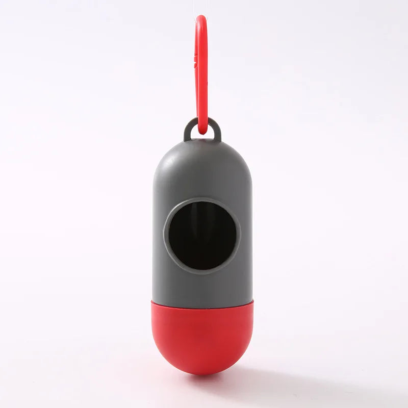 Portable Pet Waste Bag Dispenser – Bullet-Shaped Poop Bag Holder for Dog Walking & Outdoor Cleanup