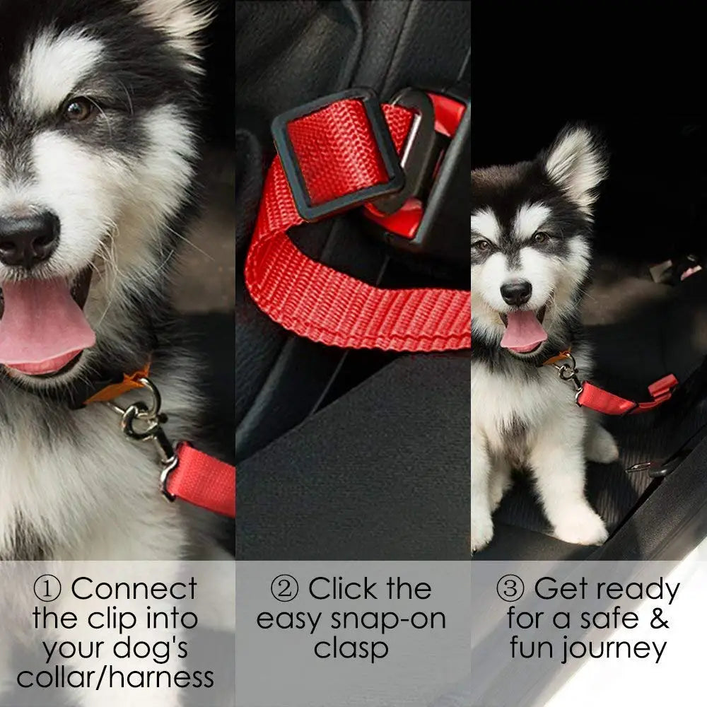Pet Car Safety Harness – Adjustable Dog & Cat Seat Belt Strap for Secure Travel, Driving & Vehicle Protection
