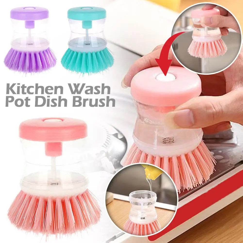Cepillo de limpieza de cocina para lavar ollas, fregadero, diseño de astronauta, con dispensador automático de jabón líquido, accesorios de limpieza para el hogar