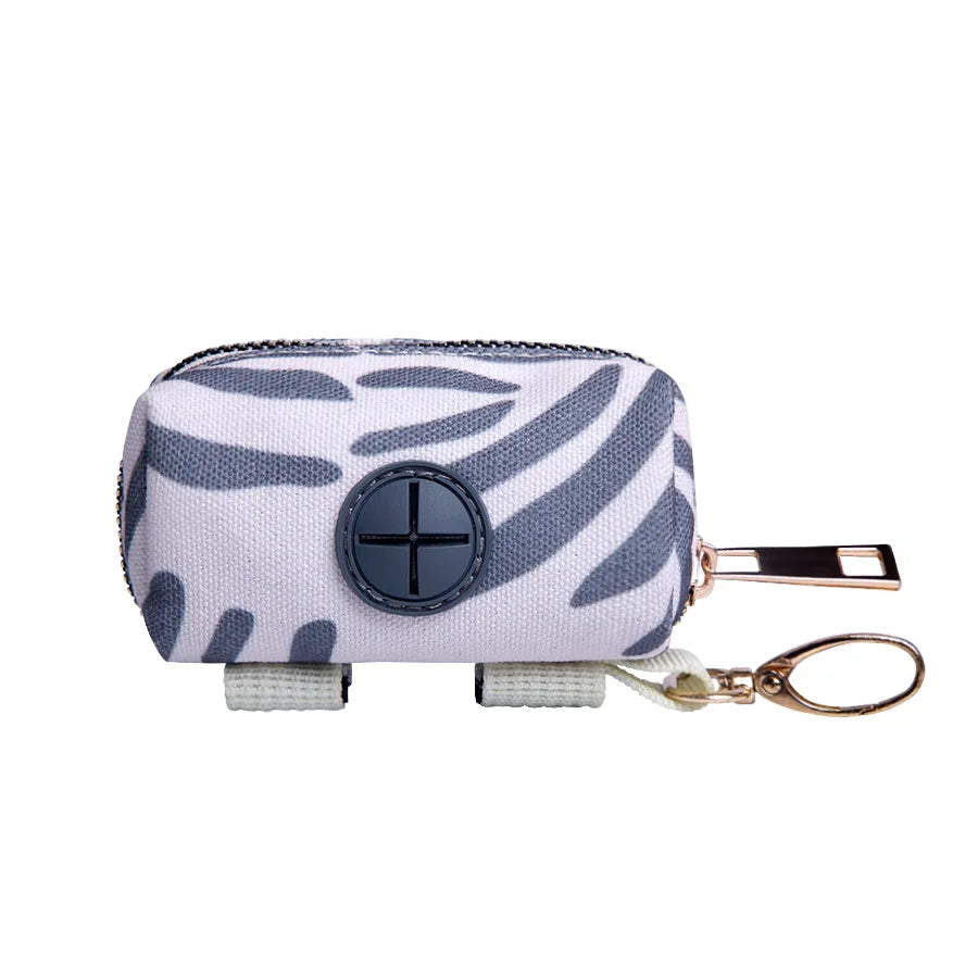 Portable Dog Poop Bag Dispenser – Waterproof Leash Attachment Holder with Storage Pocket for Walks & Outdoor Cleanup