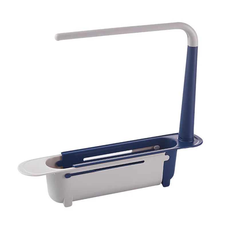 Expandable Sink Organizer Rack with Sponge Holders & Towel Bar