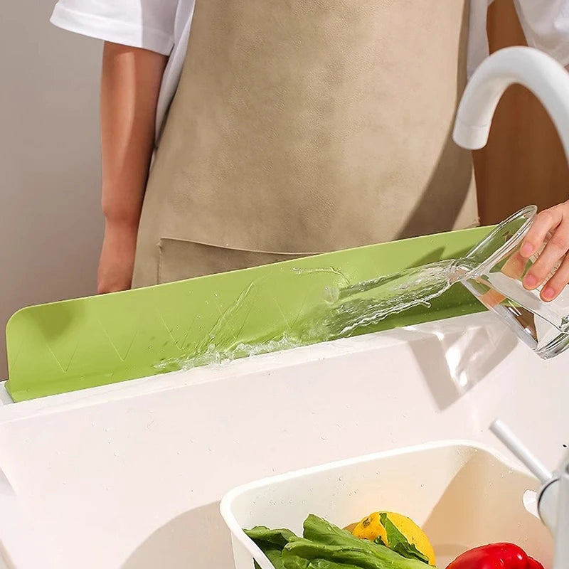 Silicone Sink Splash Guard with Suction Cups for Kitchen & Bathroom Countertop Protection