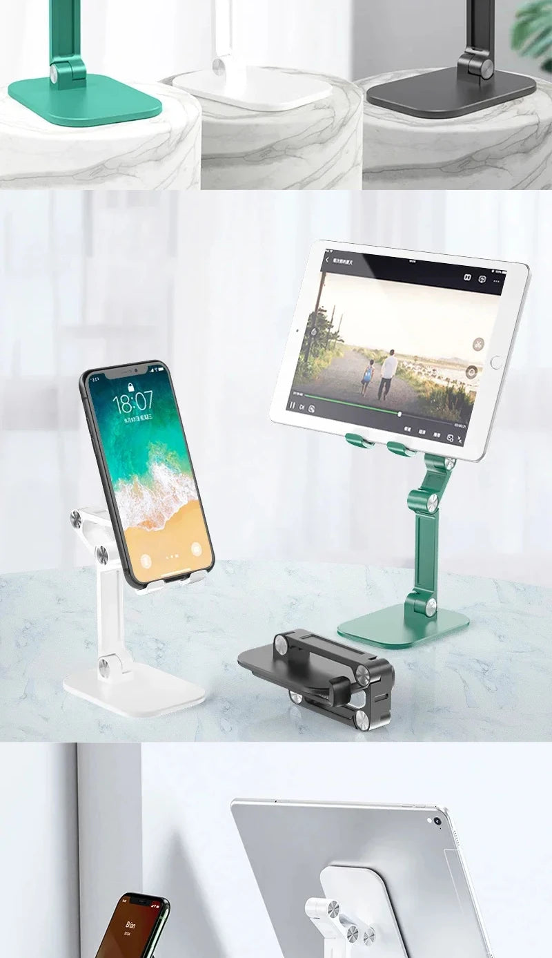 Foldable Adjustable Phone & Tablet Stand – 3-Section Desktop Holder