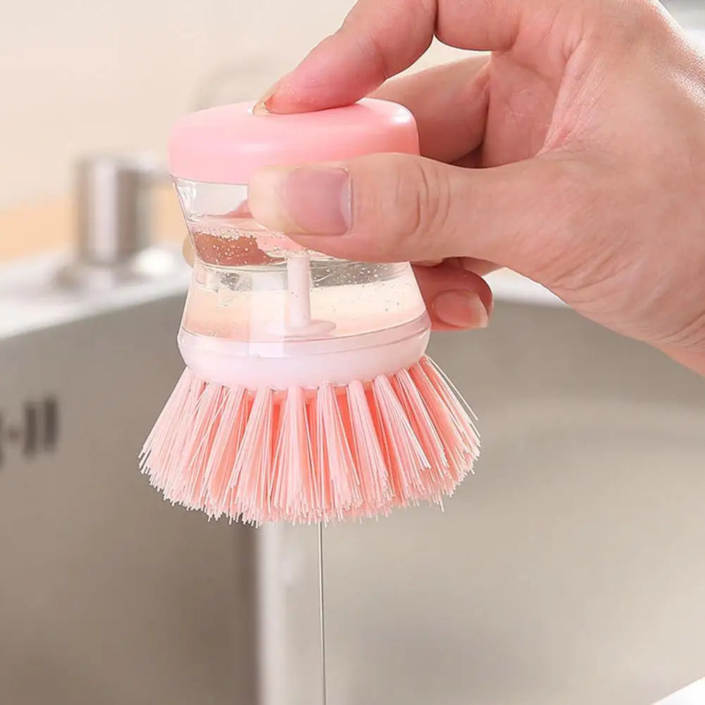 Dish Scrub Brush with Soap Dispenser – Automatic Soap Dispensing Kitchen Cleaning Brush