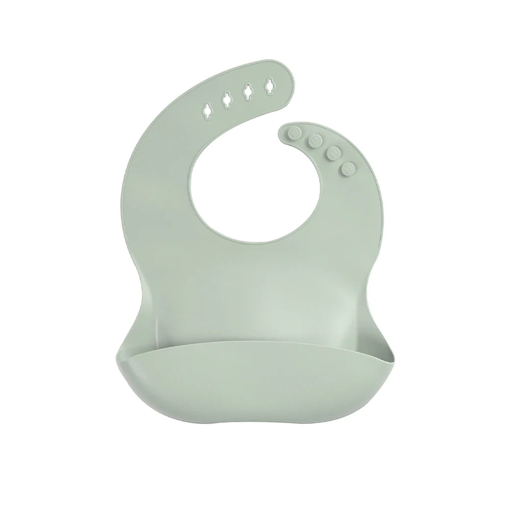 Waterproof Silicone Baby Bib with Food Catcher – Adjustable Cartoon Feeding Apron, Soft Reusable Infant Bib for Newborns & Toddlers