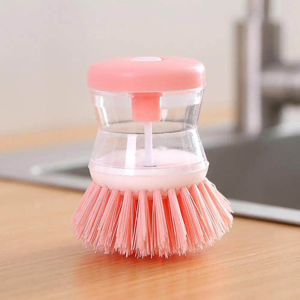 Cepillo de limpieza de cocina para lavar ollas, fregadero, diseño de astronauta, con dispensador automático de jabón líquido, accesorios de limpieza para el hogar