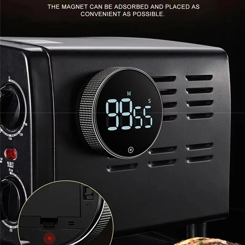 Temporizador de cocina magnético, digital, para ducha, estudio, cronómetro, LED, contador, alarma, recordatorio, manual, electrónico, cuenta regresiva