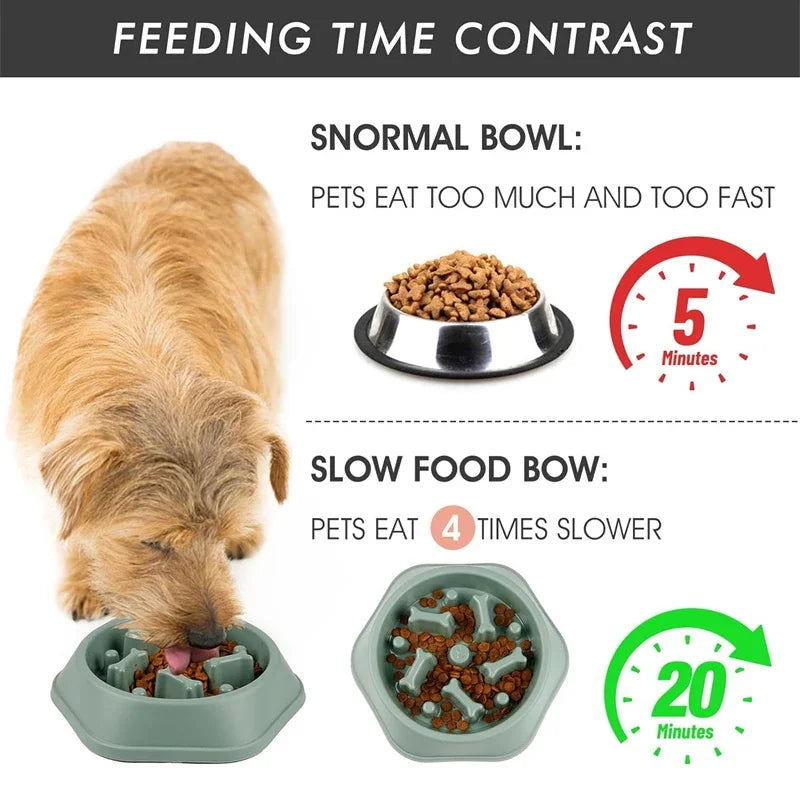 Tazón para perros de alimentación lenta, antiquemaduras, cuenco para comida para cachorros, antideslizante, para mascotas, cuencos para perros de alimentación lenta, comederos de rompecabezas para perros pequeños y medianos