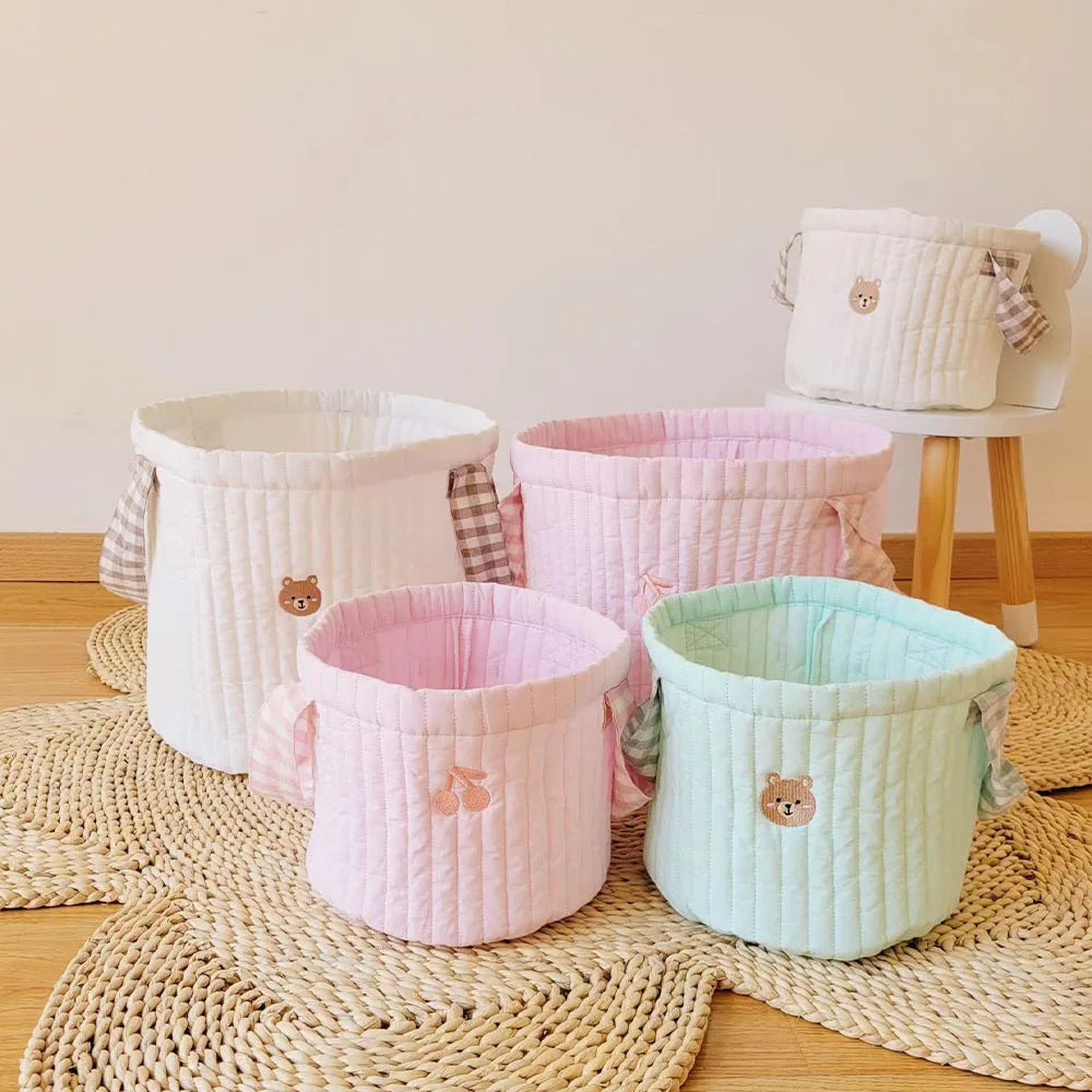 Cesta organizadora de pañales y ropa sucia para bebés, cubo de almacenamiento portátil para juguetes y artículos esenciales infantiles