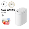 Cubo de Basura con Sensor Automático de 7/9L, Cubo de Basura de Doble Vía, Papelera Eléctrica para Cocina con Tapa, Montaje en Pared de Inodoro, Bote de Basura Estrecho