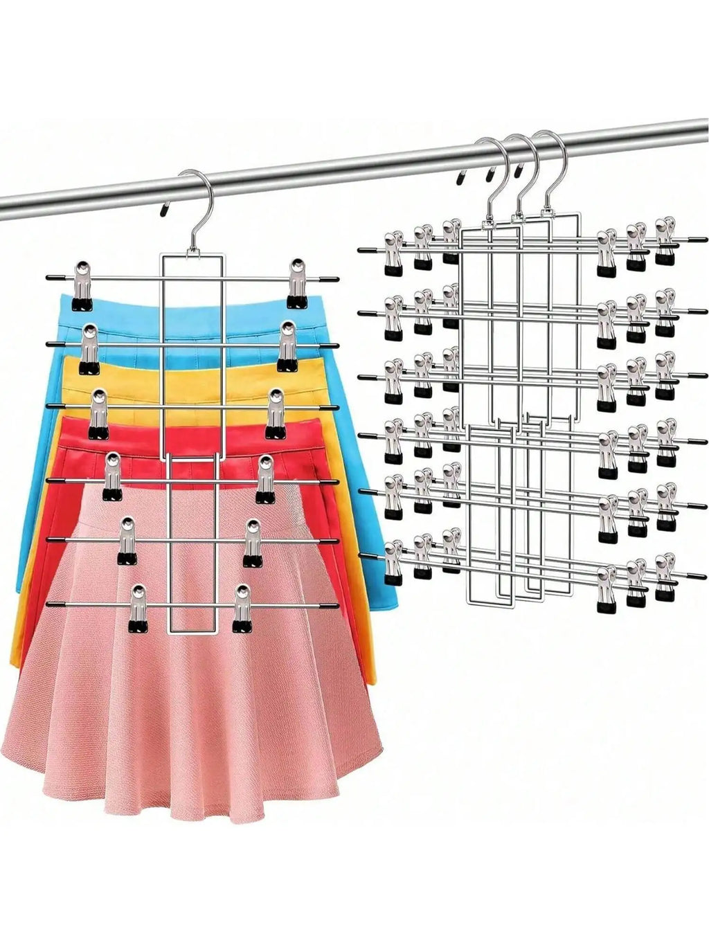 6-Tier Space-Saving Hanger Organizer for Pants, Jeans & Scarves