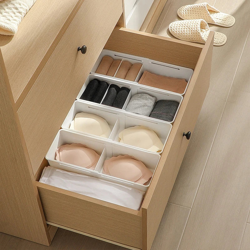 Organizador de cajones Bandeja de utensilios expandible para cocina Cubiertos ajustables y soporte para cubiertos Organizador de ropa de cubiertos blanco